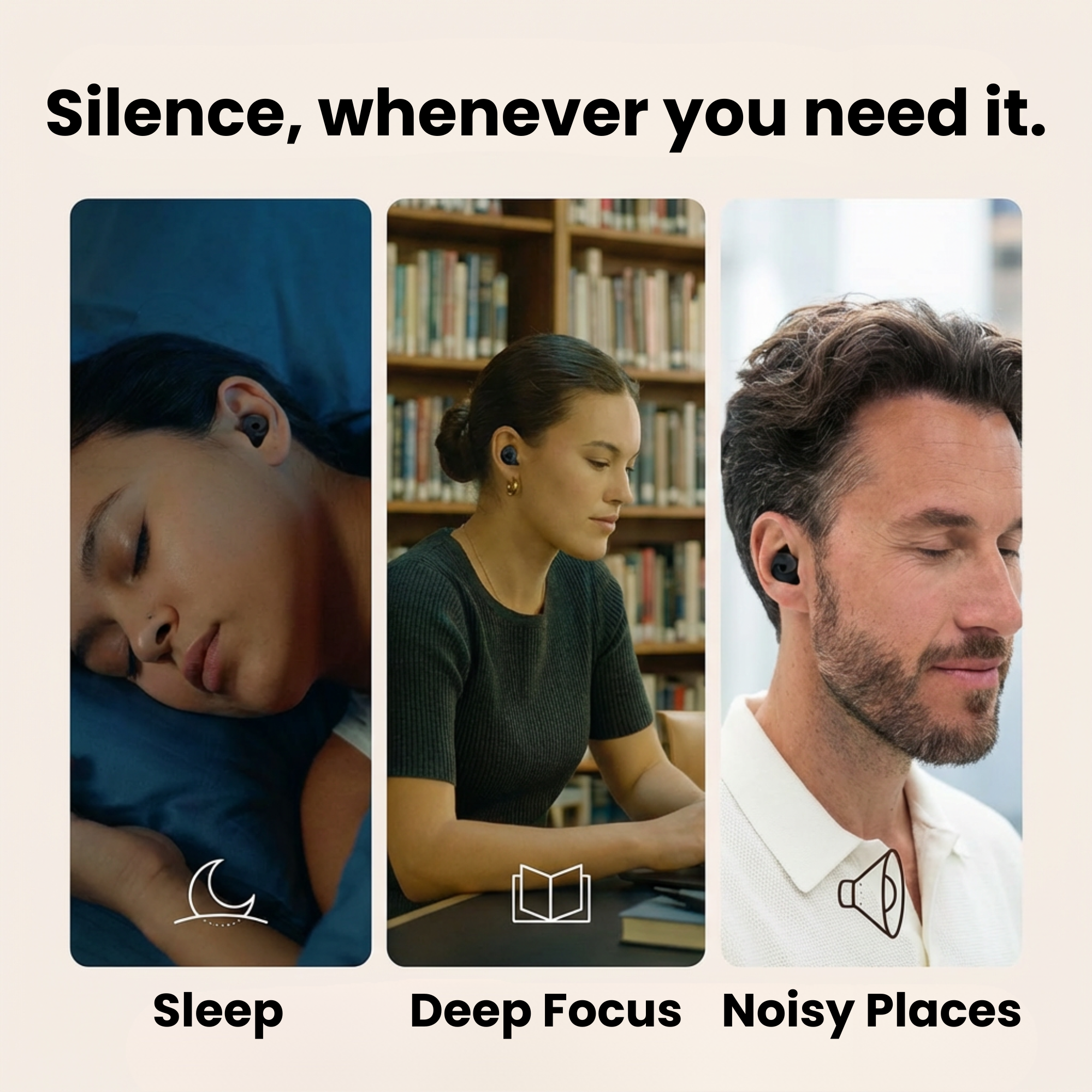 Quiet in 3 Seconds - Cove Earplugs